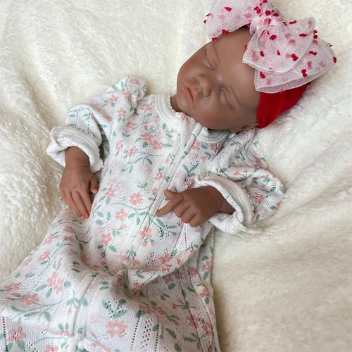 18 Zoll Vollsilikon Reborn Baby Puppe Handarbeit Lebensecht Sammlerstück Neugeborenes Mädchen - Bild 10 von 12