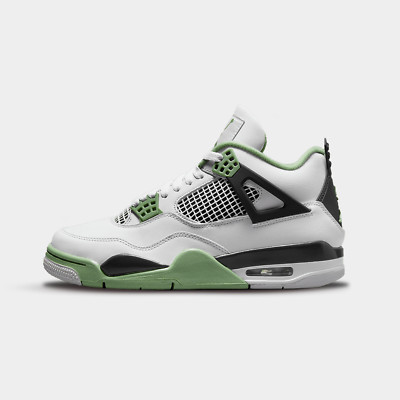 Nike Air Jordan 4 Retro White Seafoam Oil Green AJ4 Herren Damen Sneaker