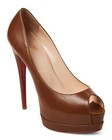 100% AUTHENTIC USED WOMEN LOUBOUTIN PALAIS ROYAL BROWN PLATFORM PUMP/HEEL US 9.5 — photo 1