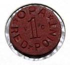 OPA 1 Red Point VC Ration Token - 17mm & 0.3 grams