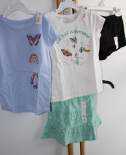 4 PC SET Girls Size 5 Jumping Beans Tops Shorts Skirt Lot NEW NWT Butterfly
