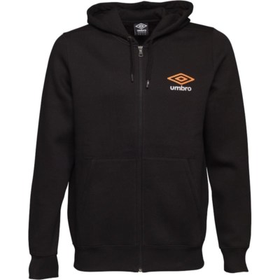 Umbro Herren Offizieller Full Zip Hoody Schwarz/Orange Pop/Weiß NEU (alle Größen)