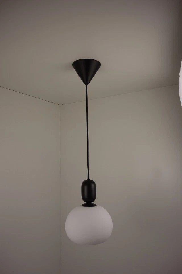 Nordlux Pendel Hänge Decken Leuchte Lampe NOTTI Metall schwarz Opalglas 20 cm