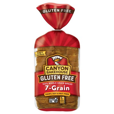 Canyon Bakehouse 7-Grain Sandwich Bread, Gluten Free Bread - 18oz loaf- Pk of 3