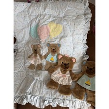Vintage 1987 Century Originals Teddy Bear Heart Balloon Baby Quilt Nursery Decor