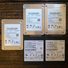 Lot of 5 2xSanDisk 3xLITE-ON 256GB SATA III 2.5" SSD