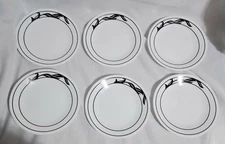 Corning Corelle Lyrics Black Bread Dessert Plates Set Of 6 EC