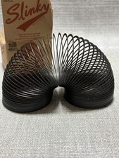 Poof Slinky Collector's Edition Black Metal Spring Toy Standard Size USA Box