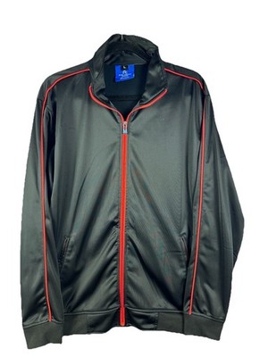 Men s Royal Threads Canada Luxury Activewear Track Jacket Black Red Trim  Size L