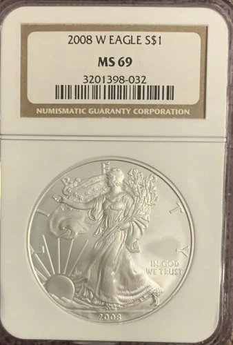 2008-W Silver Eagle Burnished NGC MS-69