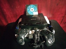Sega Saturn Console With 2 Controllers, Power Cord, RF Adapter, & Mist Tested.