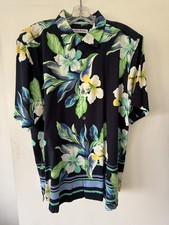 NWT Tommy Bahama Men's Full Button Agra Blooms Short Sleeve Polo Shirt Medium