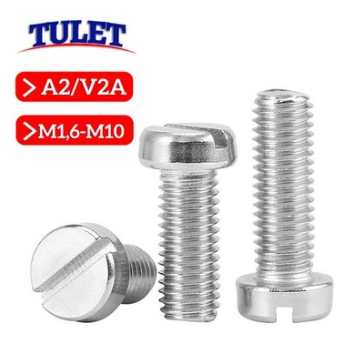 Zylinderschrauben mit Schlitz DIN 84 Edelstahl V2A A2 M1,6 M2 M3 M4 M5 M6 M8 M10