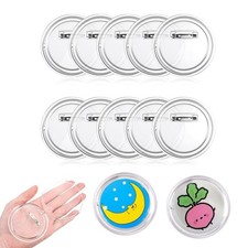 10 PCS 2.95 Inch Clear Acrylic Blank Button Pins Make Custom Badges DIY