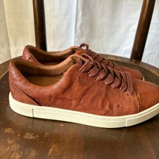 Frye Ivy Low Lace Sneaker Shoes Cognac Brown Size 9.5 Medium EUC