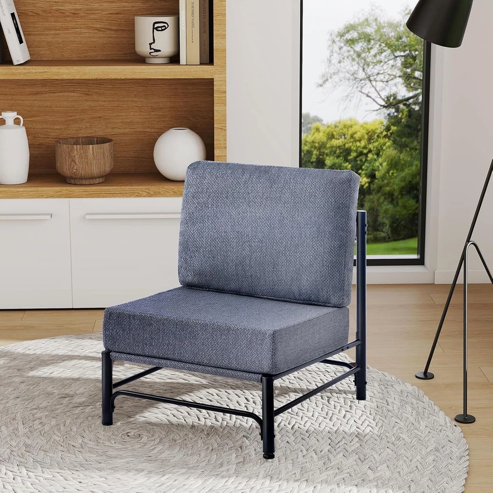 Versátil Silla de Lectura Azul Marino - Moderno Cojín Suave Salón para Cualquier Espacio Foto 4 de 4