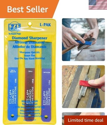 Compact Eze-Lap Diamond Sharpener Set: Effortlessly Sharpens Knives & Tools
