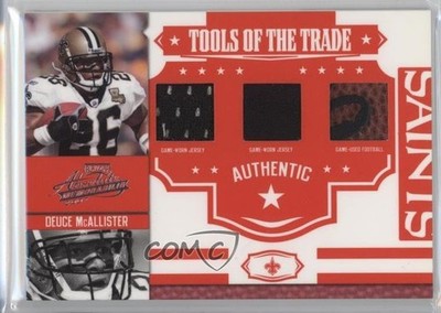 2007 Playoff Absolute Memorabilia Red Triple Materials 8/50 Deuce McAllister 0b5