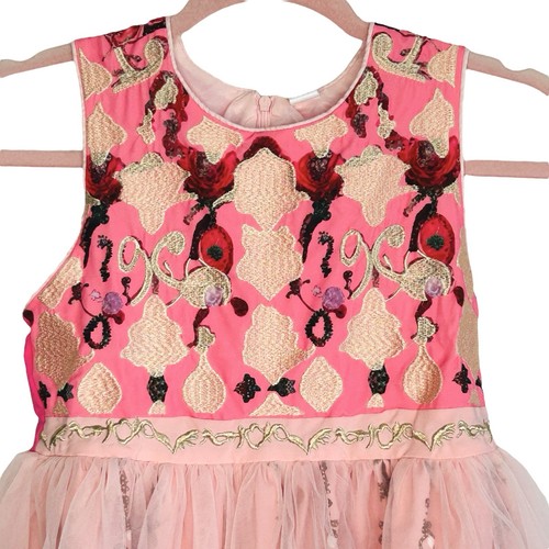 Mini Taylor Christmas Holiday Dress Embroidered Girl 8-9Y Pink Tulle Princess - Picture 3 of 10