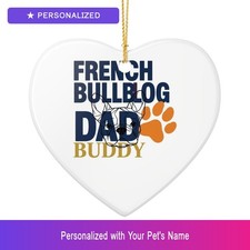 Custom French Bulldog Frenchie Pet Lover Ornament Personalized Heart Shaped