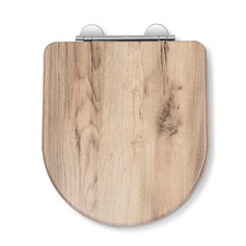 Croydex Soft Close Toilet Seat Grey Oak Quick Release Adjustable Hinges - Varese