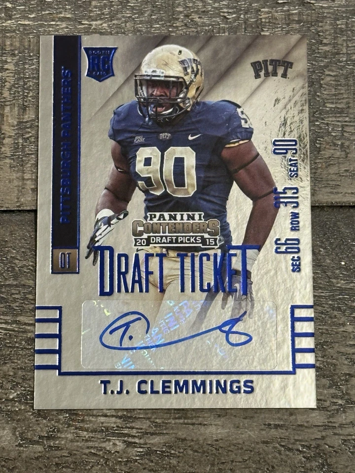 2015 Panini Contenders Draft Picks - Autographs T.J. Clemmings #238 (AU, RC) - Image 2 of 3