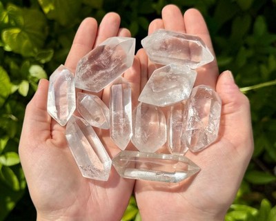 Double Terminated Clear Quartz Crystal Points 2 - 3'' - Choose How Many Pieces