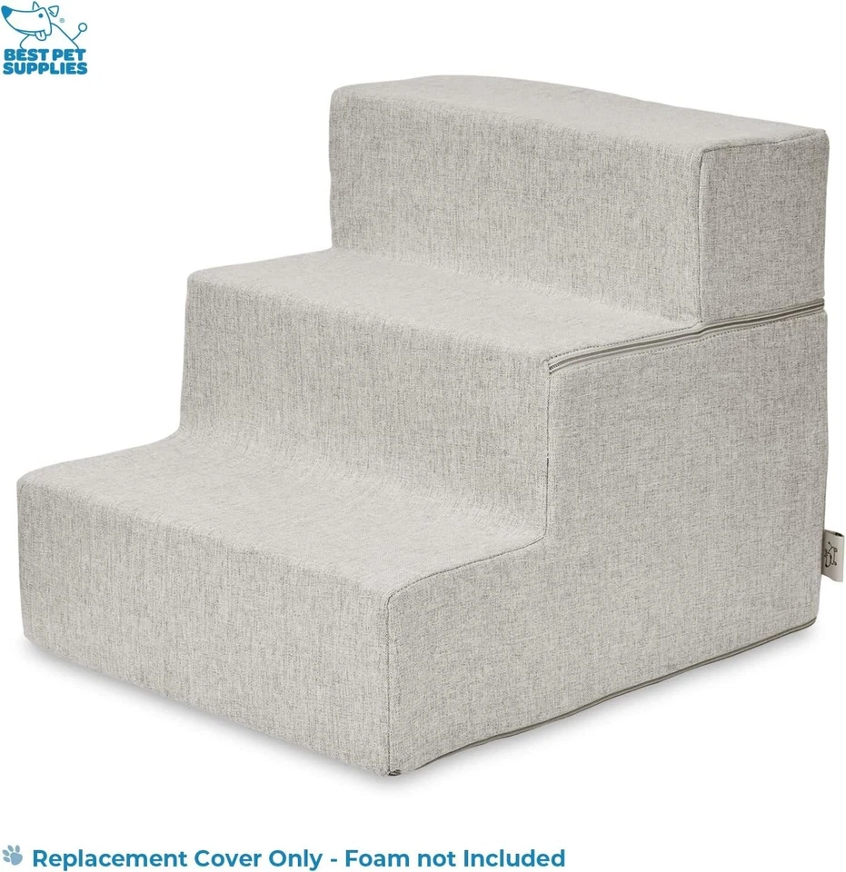 Capa de escada dobrável antiderrapante para cães 3 passos em areia elegante - Lavável na máquina - Imagem 4 de 4