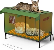 Large Heated Outdoor Cat House for Winter   Waterproof  Insulated Shelter wi...