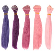 15cm Doll Hair Wefts, 5Pcs Straight Hair Doll Wigs, Multicolor 8