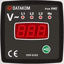 DATAKOM DVF-0103 Digital Voltmeter and Frequencymeter Panel (3 Phase)