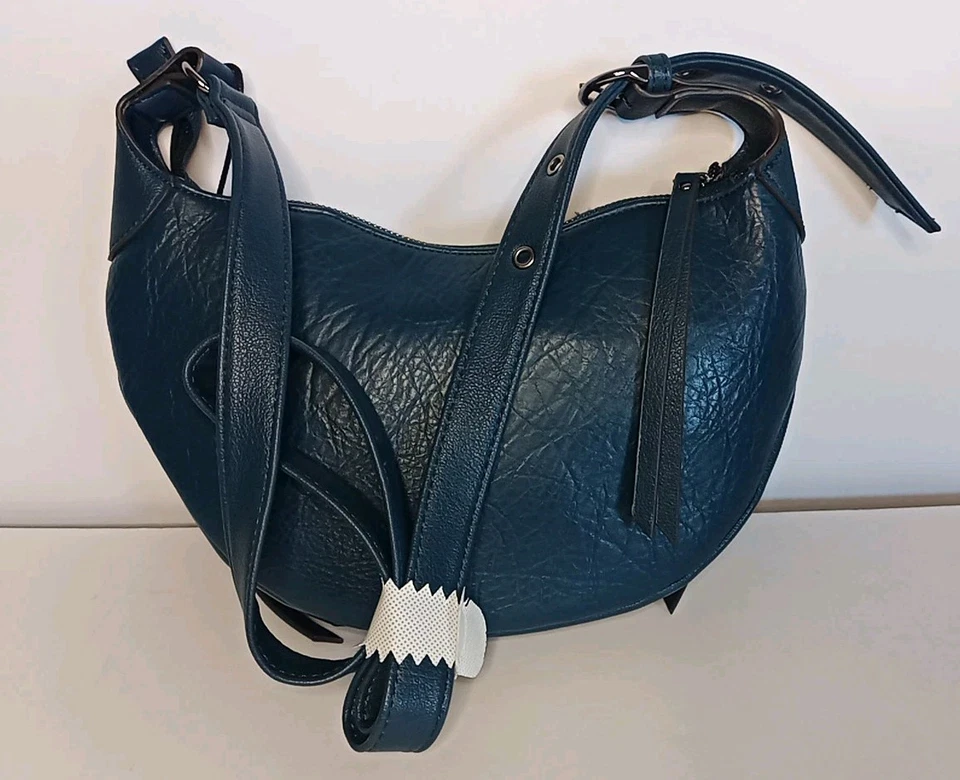 Jessica Simpson Courtney Crossbody Handbag Dark Blue Tidal Teal Faux Leather New - Image 2 of 4