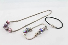 LoveLinks Chamilia Sterling Silver Jewellery Charms Leather Necklace x 3 (60g)