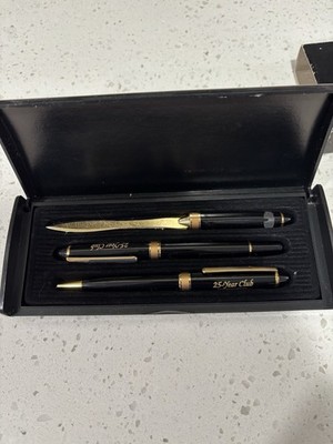Vintage Oregon State Beavers 25 Year Club Pen Set Black & Gold  With case