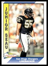 Junior Seau 1991 Pacific #451 Chargers NFL READ FREE SHIPPING AutographDen