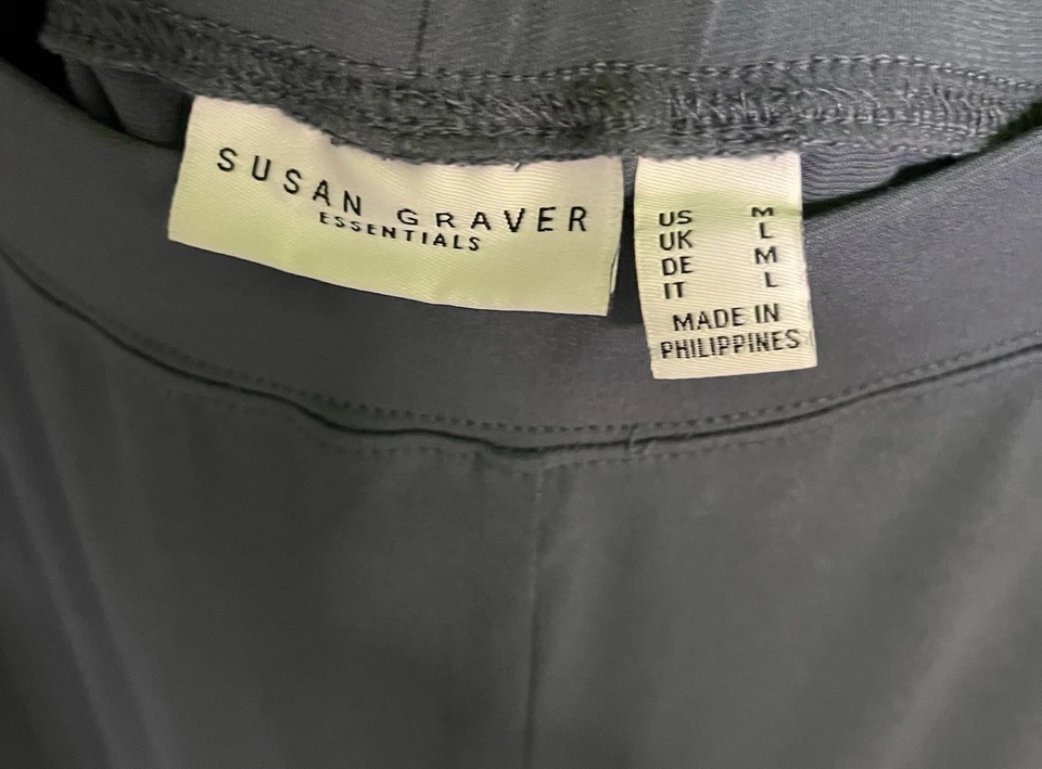 Susan Graver Women's Pants Sz M Essentials Liquid Knit Straight Gray Pullon - Image 2 of 2