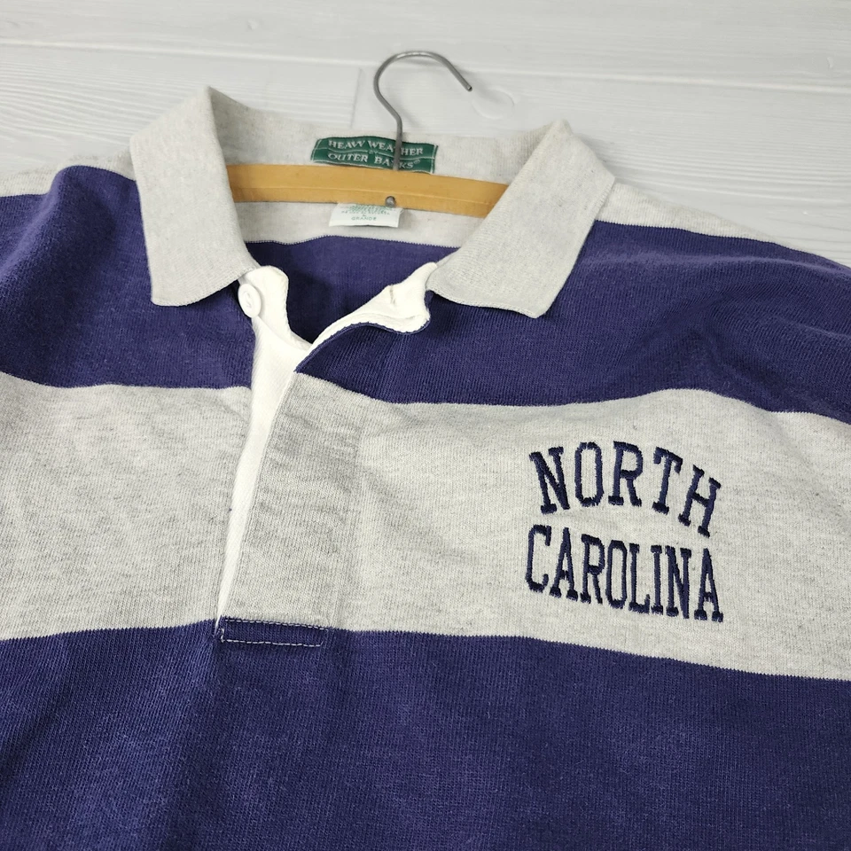 Camisa de rugby manga larga a rayas Outer Banks Carolina del Norte de colección para clima pesado L Foto 4 de 4