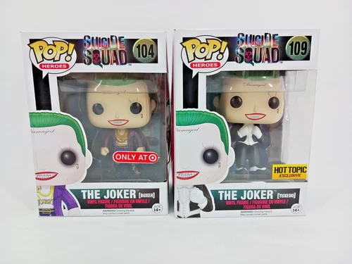 Funko The Joker 104 Boxer 109 Tuxedo Target Hot Topic Exclusive 2 Pop Heroes Lot