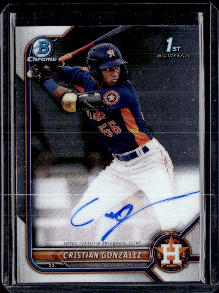 2022 Bowman #CPA-CG Cristian Gonzalez Chrome Prospects Autographs