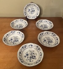 Vintage Bristol Fine China 5.5” Fruit Bowls Set Of 6 Old World Made In Japan