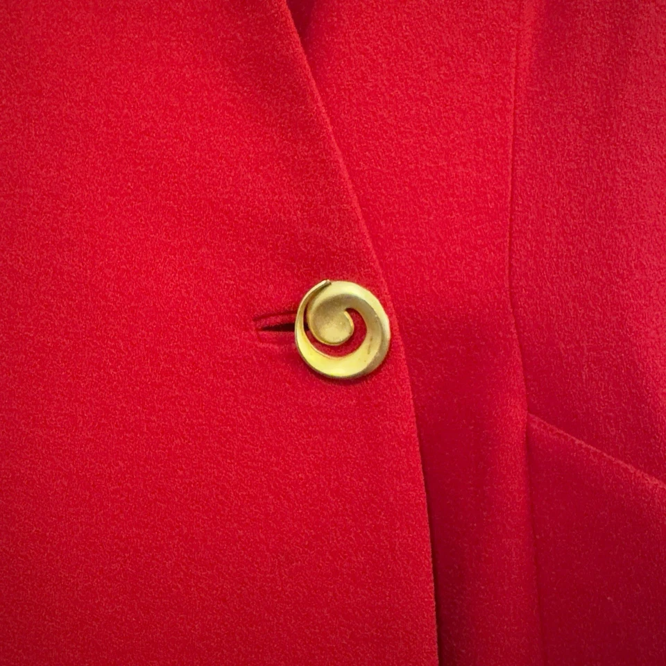 Vestido Abrigo Mujer Neiman Marcus Gillian Talla 8 Rojo DE COLECCIÓN 100% Lana Etiqueta ILGWU Foto 4 de 4