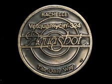 TE05135 VINTAGE 1981 RACHELLE VETQUAMYCIN-324 AQUA SHOT THE ONLY WAY BUCKLE
