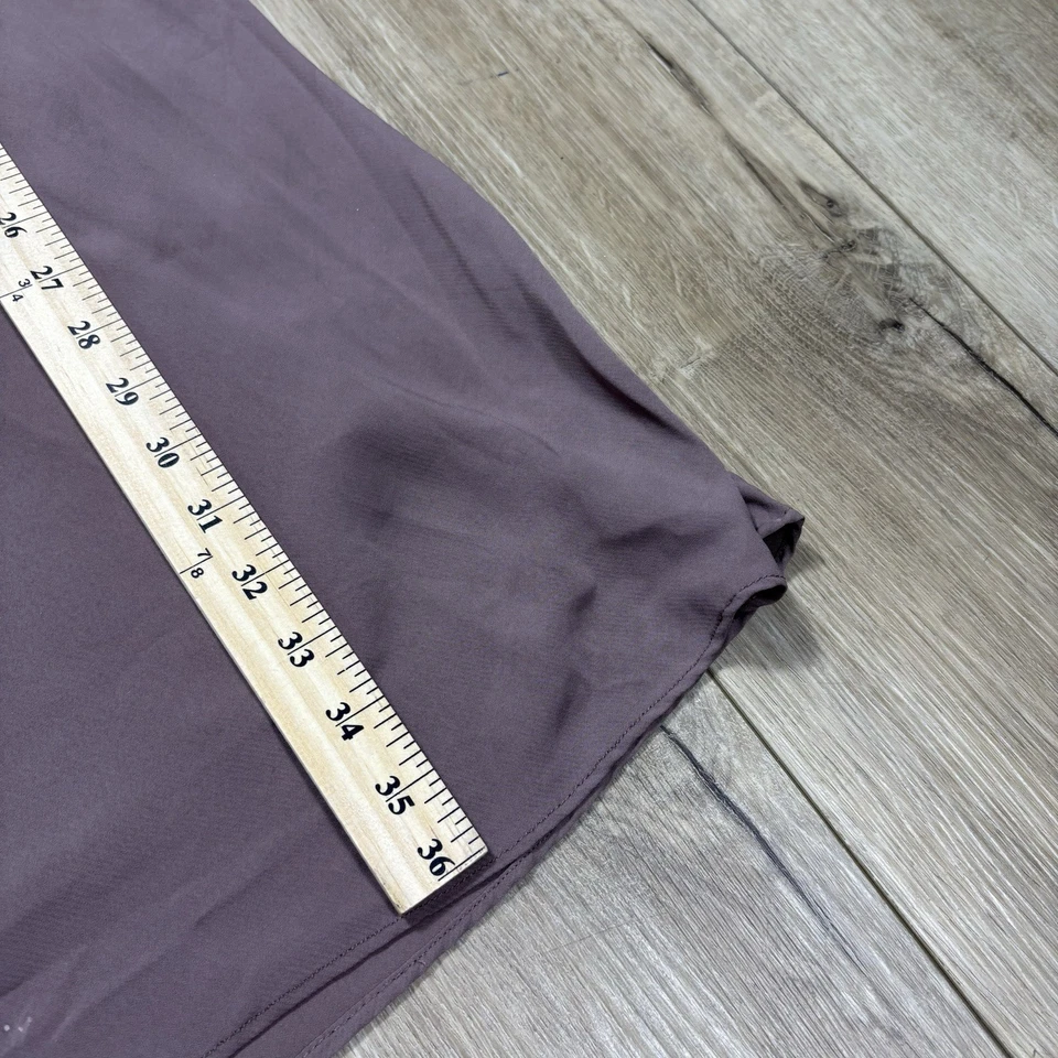 Saia maxi feminina Abercrombie & Fitch cetim forrada em marrom bronzeado fluido ~ Tamanho XLP - Imagem 2 de 4