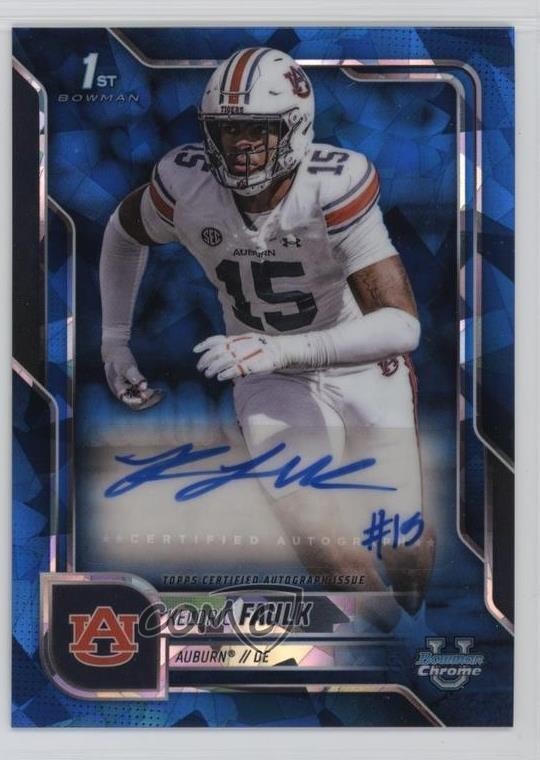 2025 Bowman U Chrome Sapphire Prospect Keldric Faulk #BCA-KFA Auto 1t1m