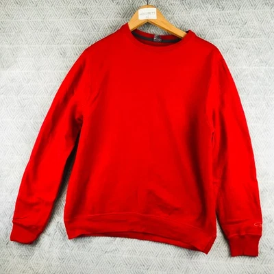 Champion C9 Sweatshirt Femme S Rouge Col Rond Molletonné Manches Longues Enfiler - Photo 1/4