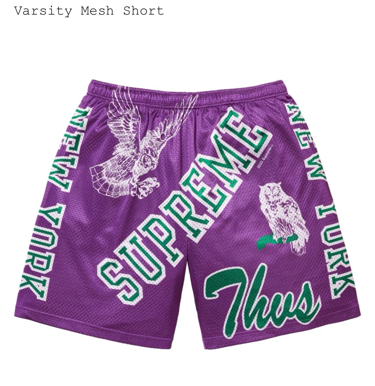 Short maille Supreme Varsity violet (taille S) commande confirmée ✅