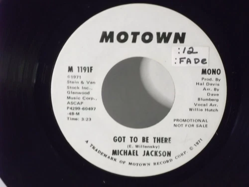 Michael Jackson,Motown1191,"Got To Be There",US,7" 45,1971 PROMO, Motown,M-