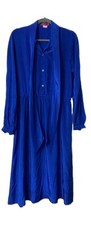 Halston III Size 8 Vintage 70s 80s Royal Blue Secretary Bow Dress. Beautiful!