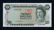 BERMUDA 20 DOLLARS 1981 - 1984 P-31 GEM UNC RARE