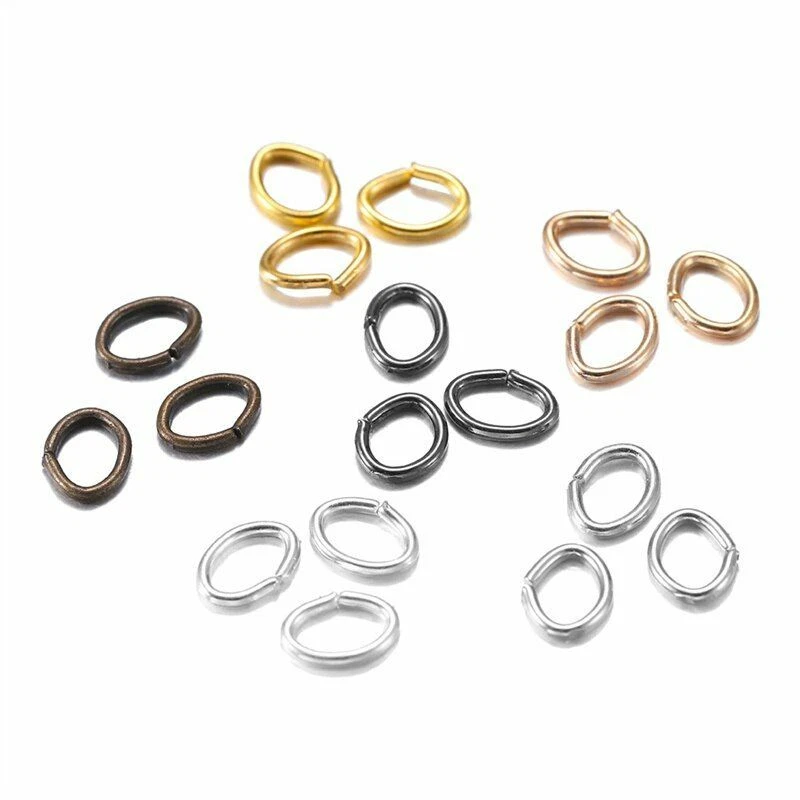 300pcs Ellipse Jump Ring Connectors Oval Shape Split Rings Jewelry Making  Access